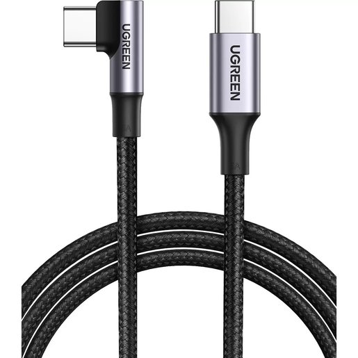 

Кабель USB Type-C-USB Type-C, угловой, экранированный, 5A быстрая зарядка, 1м, черный UGREEN US334 (70643), US334