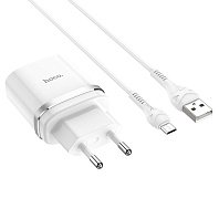 Сетевое зарядное устройство Hoco C12Q 18W, USB, Quick Charge, белый (205035), micro USB - фото 1