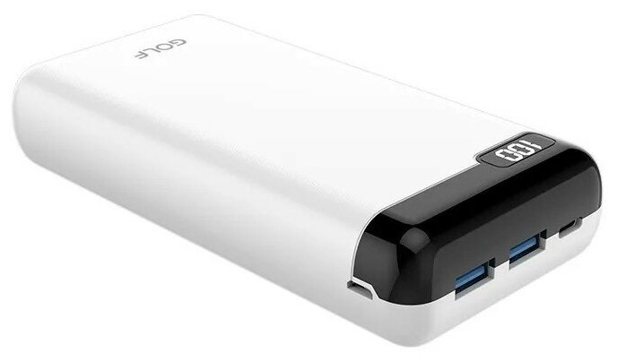 

Портативный аккумулятор (Powerbank) Red Line GOLF LCD22, 20000mAh, 2xUSB, 2.1A, Type-C, белый ( УТ000033142), GOLF LCD22
