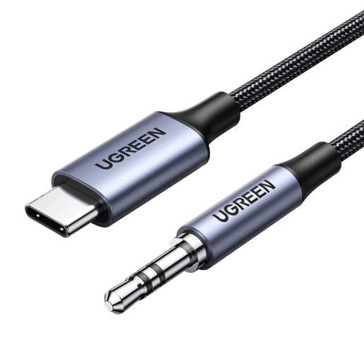 

Переходник (адаптер) USB 2.0 Type-C(m)-Jack 3.5 мм(m), 1м, черный UGREEN CM450 ( 20192), CM450