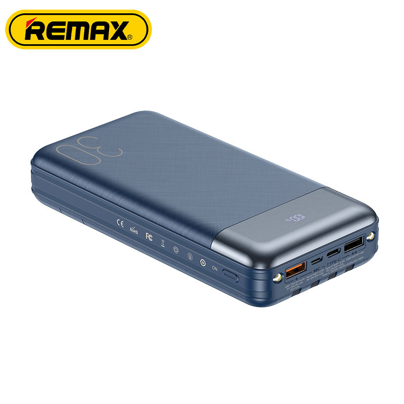 Портативный аккумулятор (Powerbank) Remax Hunergy RPP-199, 30000mAh, 4xUSB, 3A, Type-C, QC, синий (6954851228899)