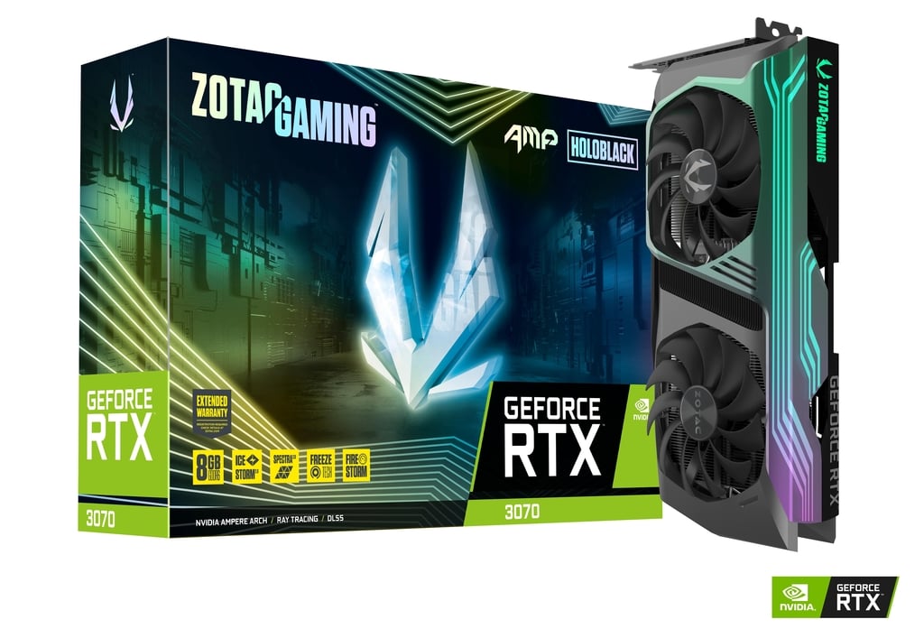

Видеокарта ZOTAC NVIDIA GeForce RTX 3070 AMP Holo, 8 Гб DDR6, 256 бит, PCI-E, 3DP, Retail (ZT-A30700F-10PLHR), AMP Holo