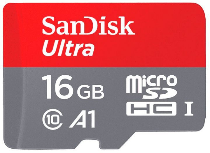 Карта памяти 16Gb microSDHC Sandisk Ultra Class 10 UHS-I A1 (SDSQUAR-016G-GN6MN)