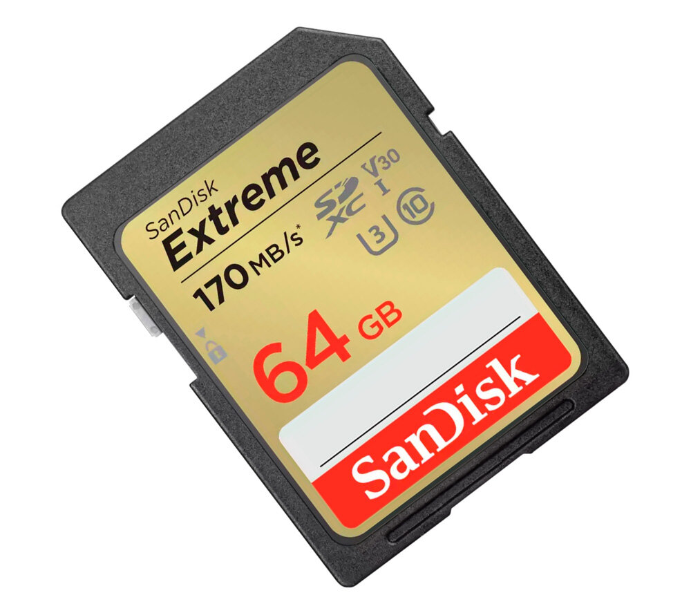 Карта памяти 64Gb SDXC Sandisk Extreme Class 10 UHS-I U3 V30 (SDSDXV2-064G-GNCIN)