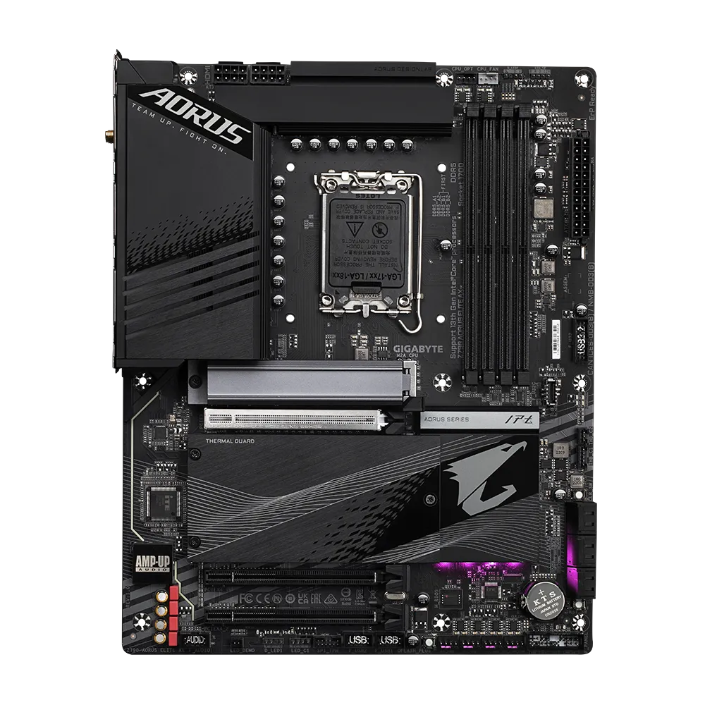 Материнская плата GIGABYTE Z790 AORUS ELITE AX, Socket1700, Intel Z790, 4xDDR5 DIMM, 3PCI-Ex16, 6SATA3, 7.1-ch, 2.5GLAN, 7 USB 3.2, 2 USB Type-C, HDMI, DP, ATX, Retail