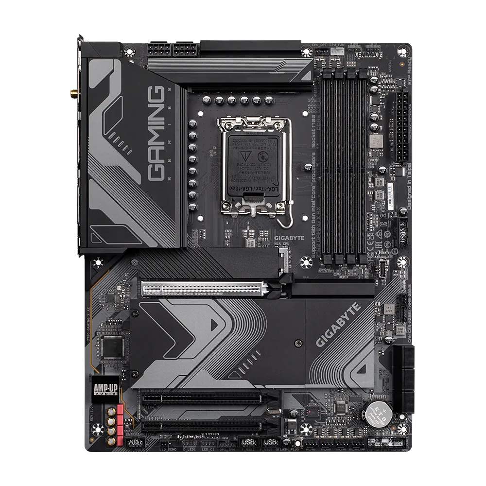 

Материнская плата GIGABYTE Z790 GAMING X AX, Socket1700, Intel Z790, 4xDDR5 DIMM, 3PCI-Ex16, 6SATA3, 7.1-ch, 2.5GLAN, 7 USB 3.2, 2 USB Type-C, HDMI, DP, ATX, Retail, Z790 GAMING X AX