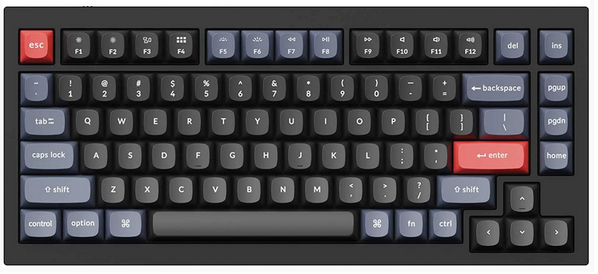 

Клавиатура проводная Keychron Q1-M3, механическая, Brown Switch, подсветка, USB, черный (Q1-M3-RU), Q1-M3