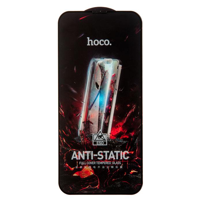 

Защитное стекло Hoco для экрана смартфона Apple iPhone 13 Pro Max, iPhone 14 Plus, FullScreen, защита динамика, черная рамка, 25шт. (900371)