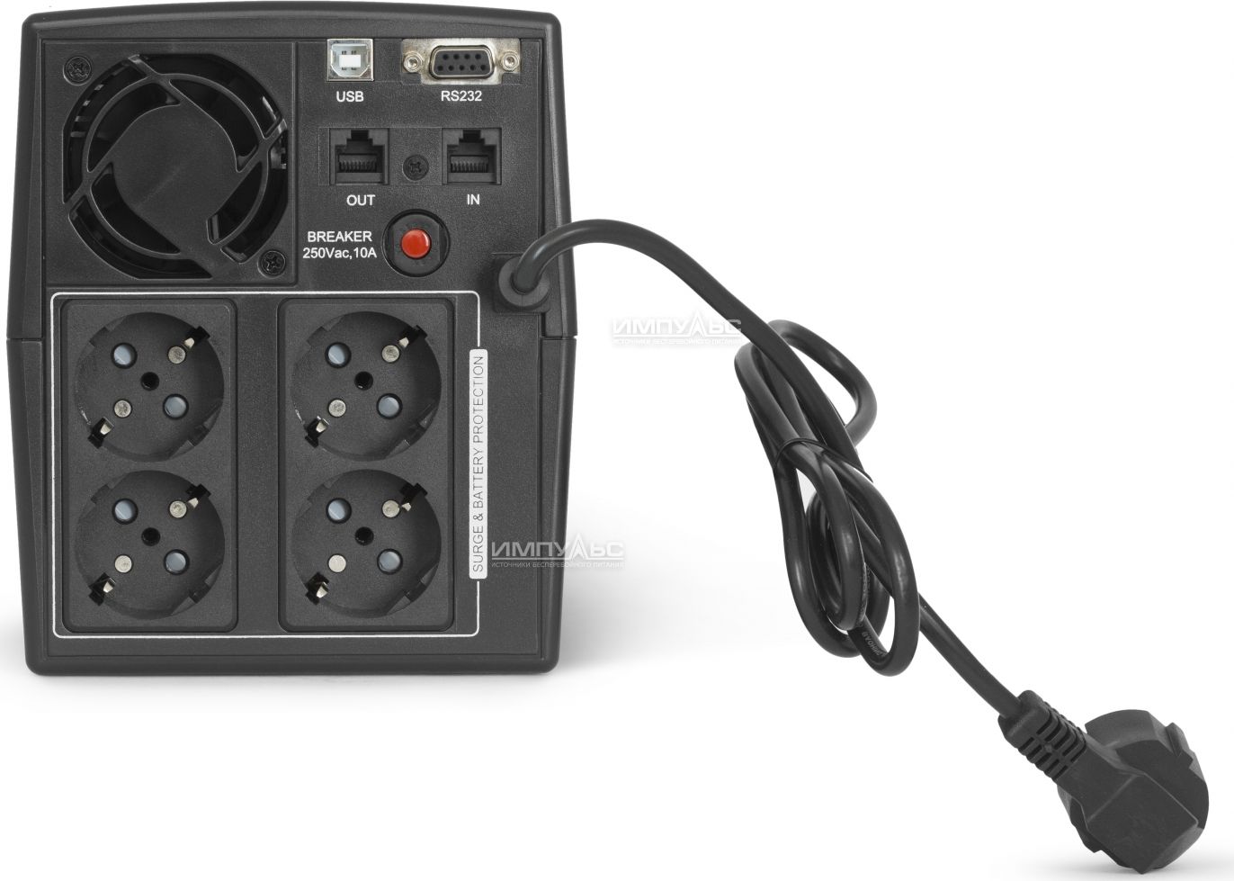 

ИБП Импульс ЮНИОР СМАРТ 2200, 2200 В·А, 1.32 кВт, IEC, розеток - 6, USB, черный (JS22211), 2200