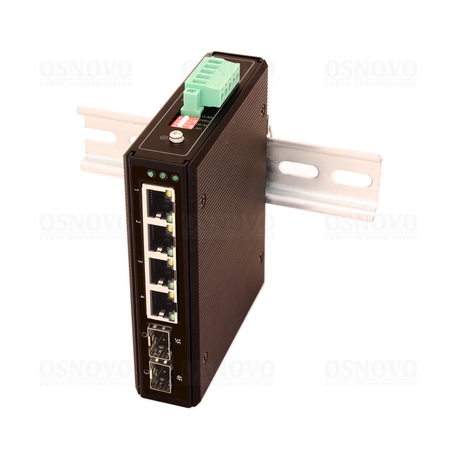 

Коммутатор Osnovo SW-80402/I, управляемый, кол-во портов: 4x1 Гбит/с, SFP 2x1 Гбит/с, PoE: 4x30Вт (макс. 120Вт), без БП (SW-80402/I), SW-80402/I