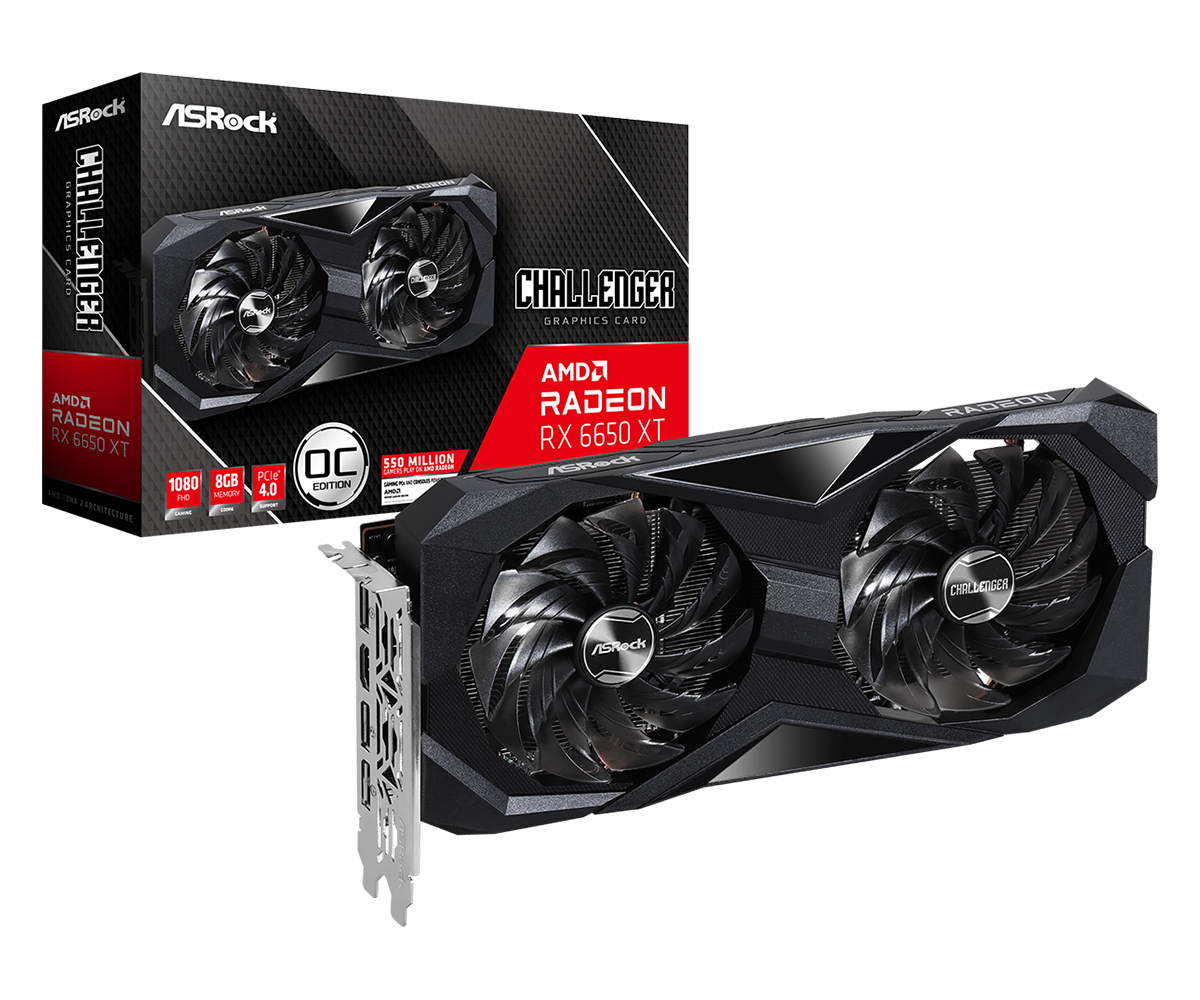 

Видеокарта ASRock AMD Radeon RX 6650 XT Challenger D OC, 8Gb DDR6, 128 бит, PCI-E, HDMI, 3DP, Retail (RX6650XT CLD 8GO), Challenger D OC