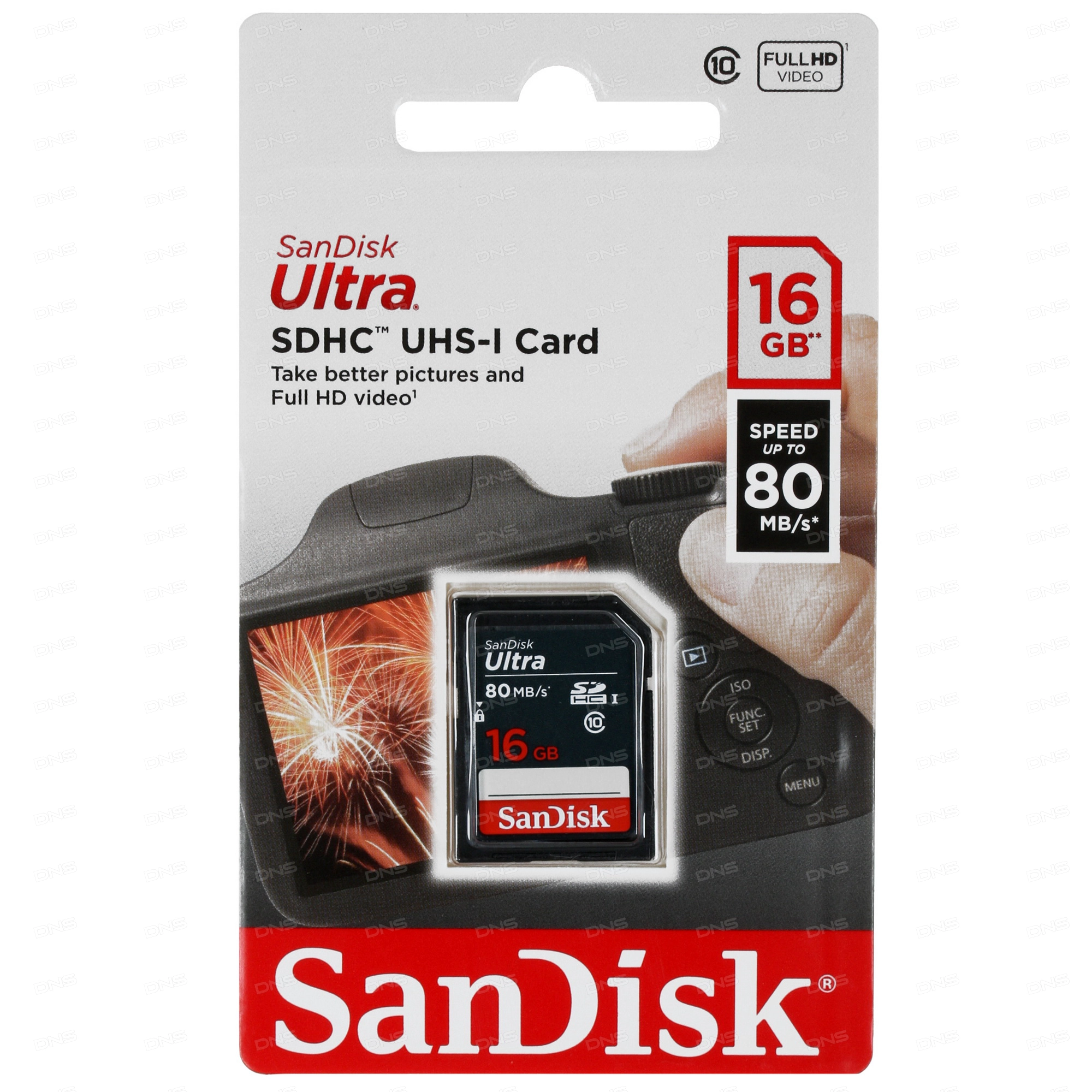Карта памяти SDHC Sandisk 16Gb (SDSDUNS-016G-GN3IN)