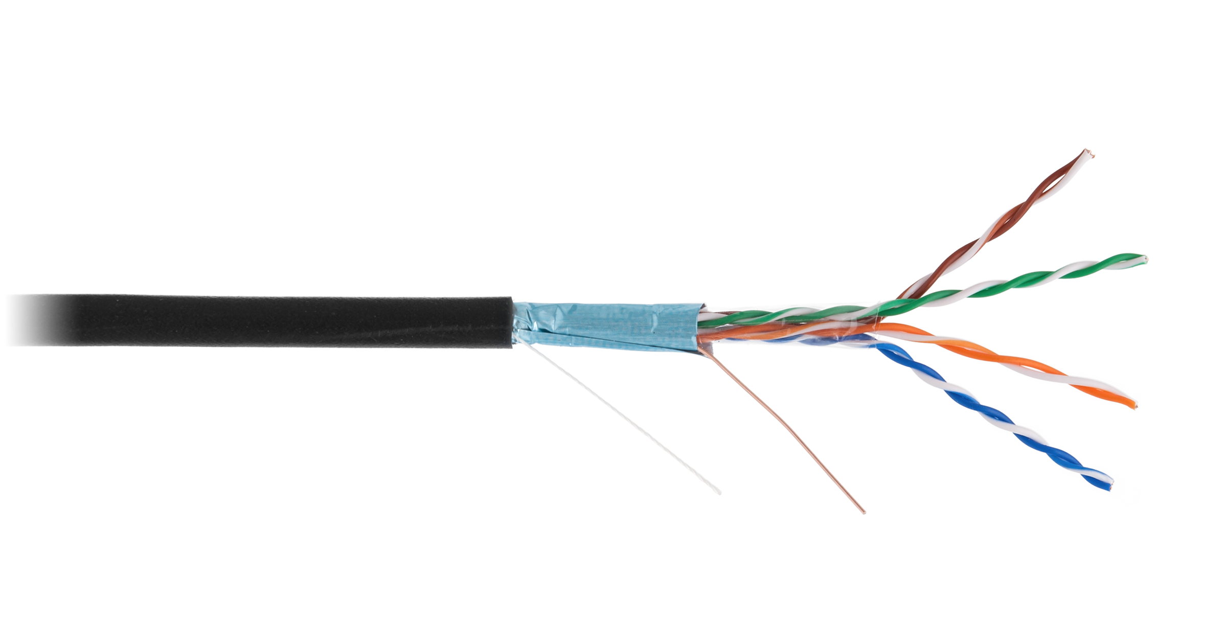 Витая пара FTP кат.5e, 4 пары, CU, 1м., внешний, одножильный, черный, NETLAN (_EC-UF004-5E-PE-BK_SL001)