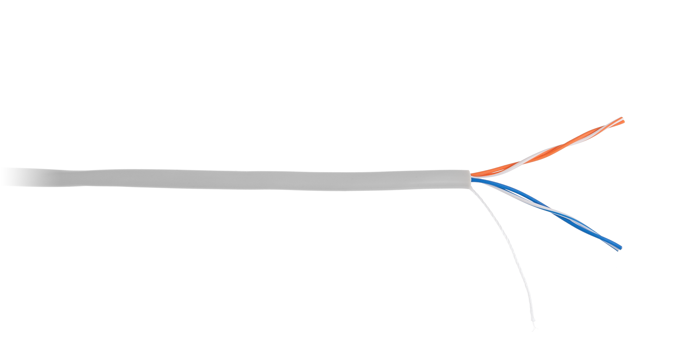 Витая пара UTP кат.5, 2 пары, CU, 1м., внутренний, одножильный, серый, NETLAN (_EC-UU002-5-PVC-GY_SL001)