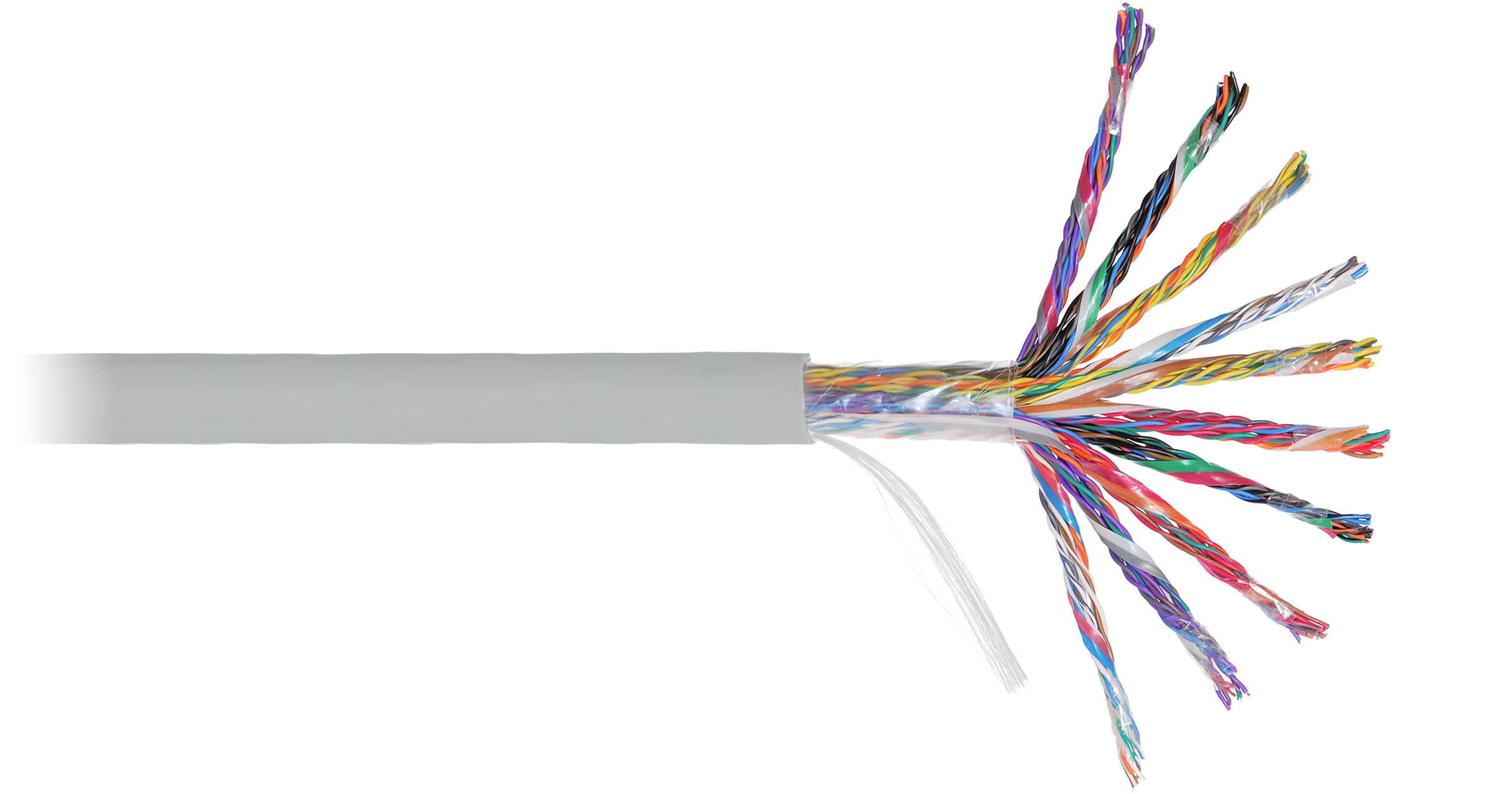Витая пара UTP кат.5, 50 пар, CU, 0.5мм, 1м., внутренний, одножильный, серый, NIKOLAN (NKL 6115A-GY-M-A023)