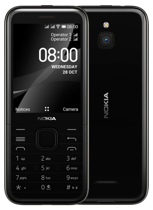 Мобильный телефон Nokia 8000 4G, 2.8" 320x240, MSM8909, 512Mb RAM, 4Gb, 3G/LTE, WiFi, BT, 1xCam, 2-Sim, 1500mAh, micro-USB, черный (16LIOB01A18) б/у, после ремонта, следы эксплуатации, комплект полный
