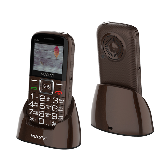

Мобильный телефон MAXVI B5ds, 2" 220x176 TN, 32Mb, 2-Sim, 1500 мА·ч, micro-USB, коричневый (B5ds brown), B5ds