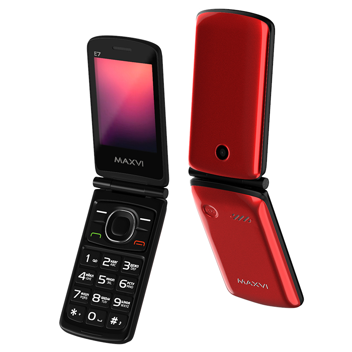 

Мобильный телефон MAXVI E7, 2.8" 320x240 QVGA, Spreadtrum SC6531D, 32Mb RAM, 32Mb, BT, 1xCam, 2-Sim, 1000 мА·ч, micro-USB, красный (E7 red), E7