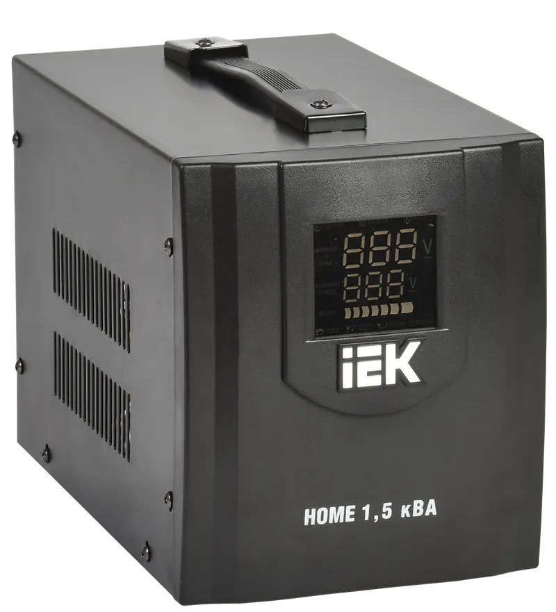 

Стабилизатор напряжения IEK Home, 1500 VA, клеммная колодка, черный (IVS20-1-01500), Home