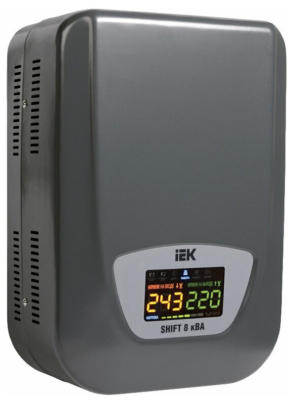 Стабилизатор напряжения IEK Shift, 8000VA, клеммная колодка, черный (IVS12-1-08000)