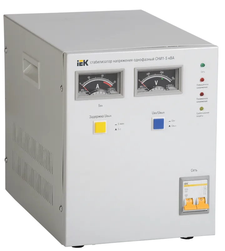 Стабилизатор напряжения IEK СНИ1-5, 5000VA, клеммная колодка, серый (IVS10-1-05000)