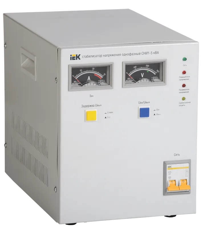 

Стабилизатор напряжения IEK СНИ1-5, 5000 VA, клеммная колодка, серый (IVS10-1-05000), СНИ1-5