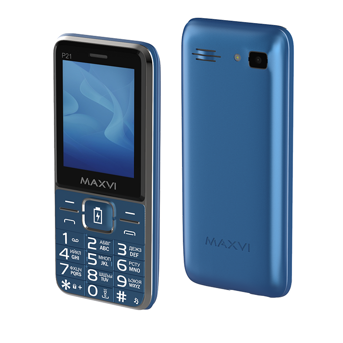 

Мобильный телефон MAXVI P21, 2.8" 320x240 TFT, Spreadtrum SC6531D, 32Mb RAM, 32Mb, BT, 1xCam, 2-Sim, 2500 мА·ч, micro-USB, синий (P21 marengo), P21