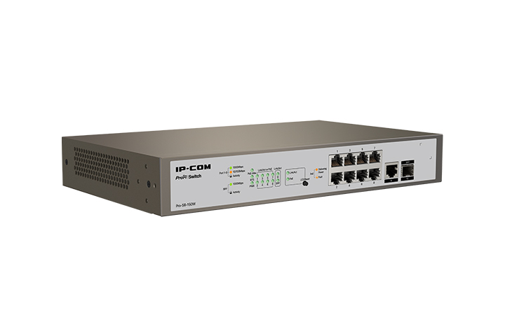 Коммутатор IP-COM PRO-S8-150W, управляемый, кол-во портов: 9x1 Гбит/с, кол-во SFP/uplink: SFP 1x1 Гбит/с, PoE: 8x30Вт (макс. 130Вт) (PRO-S8-150W) - фото 1