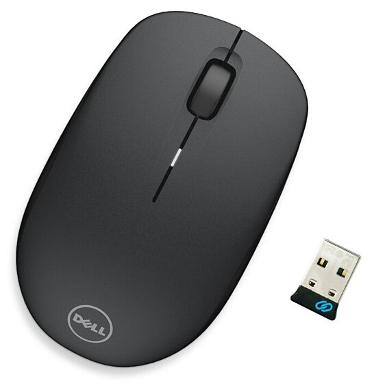 Мышь беспроводная Dell WM126, 1000dpi, оптическая светодиодная, USB, черный (570-AAMO)