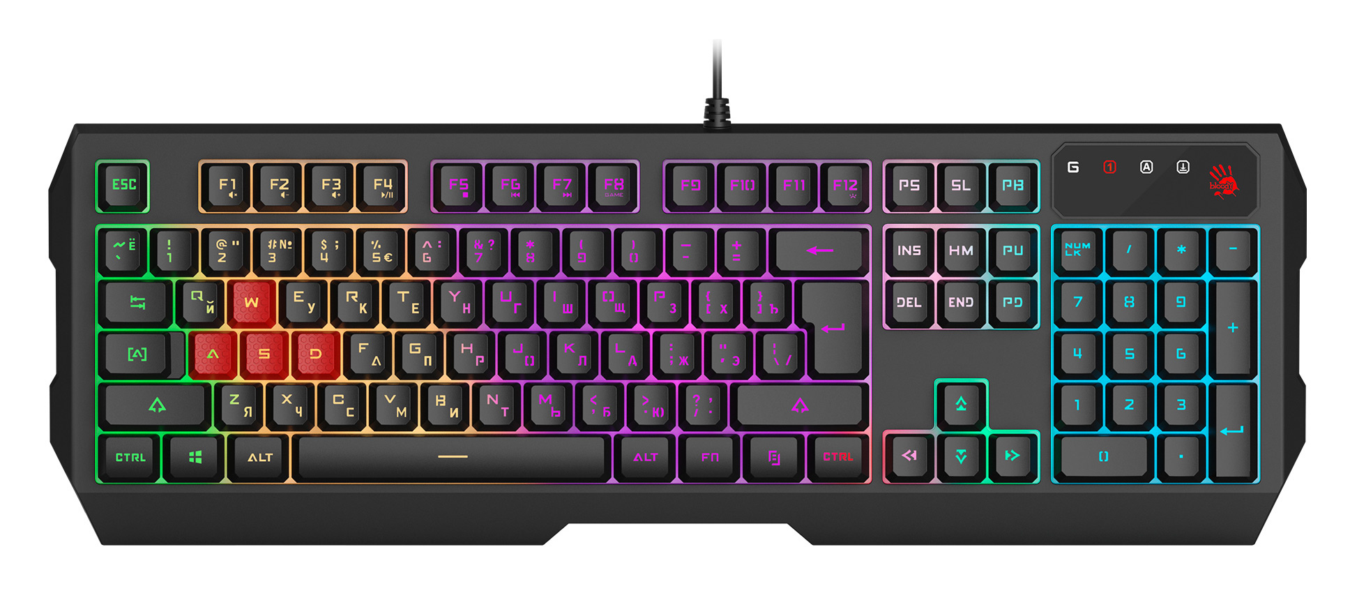 Клавиатура A4Tech Bloody B140N, USB, черный