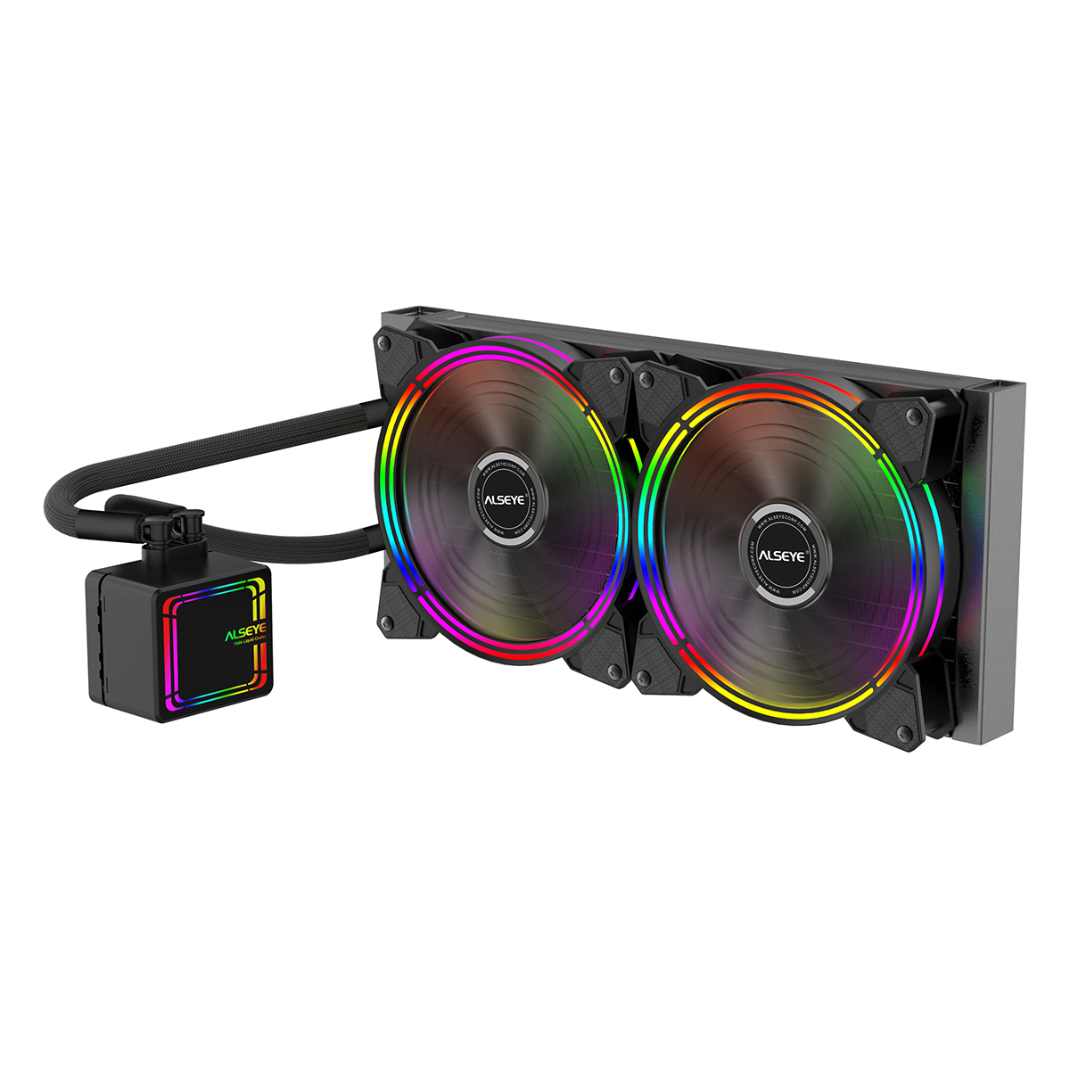 

Жидкостное охлаждение Alseye H280, 200 Вт, 2x140мм, RGB LED (H280), H280