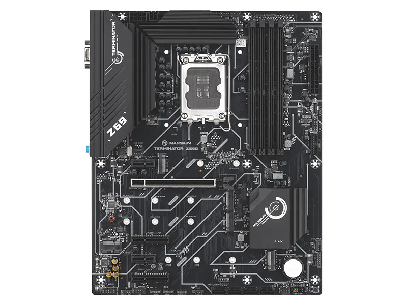 Материнская плата MaxSun Z690-D4 Terminator, Socket1700, Intel Z690, 4xDDR4, PCI-Ex16, 4SATA3, 5.1-ch, GLAN, 6 USB 3.2, 1 USB Type-C, VGA, HDMI, DP, ATX, Retail MSTM-Z690D4 - фото 1