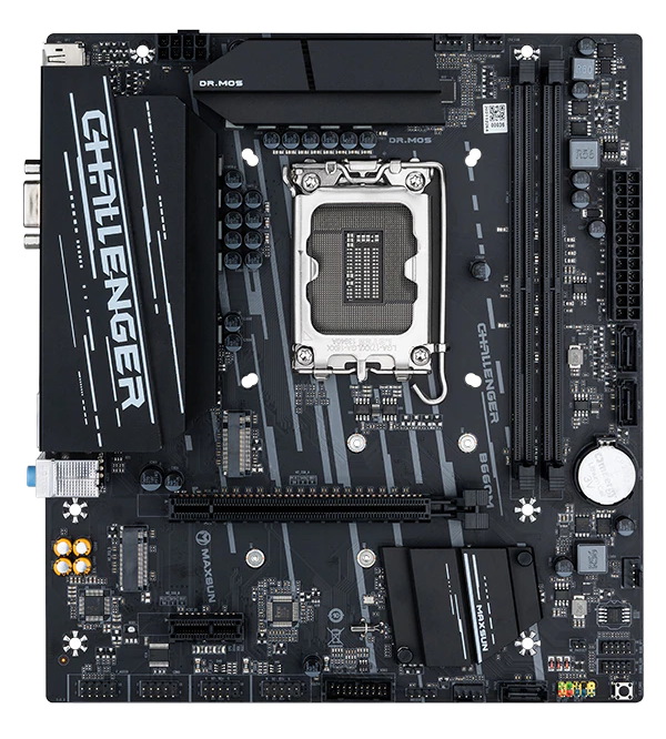 

Материнская плата MaxSun Z690M Challenger, Socket1700, Intel Z690, 2xDDR4, PCI-Ex16, 3SATA3, 5.1-ch, GLAN, 2 USB 3.0, VGA, HDMI, DP, mATX, Retail, Z690M Challenger