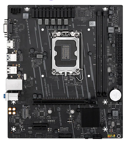 Материнская плата MaxSun H610M-F Challenger, Socket1700, Intel H610, 2xDDR4, PCI-Ex16, 3SATA3, 5.1-ch, GLAN, 4 USB 3.0, VGA, HDMI, DP, mATX, Retail MSCH-H610M-F - фото 1