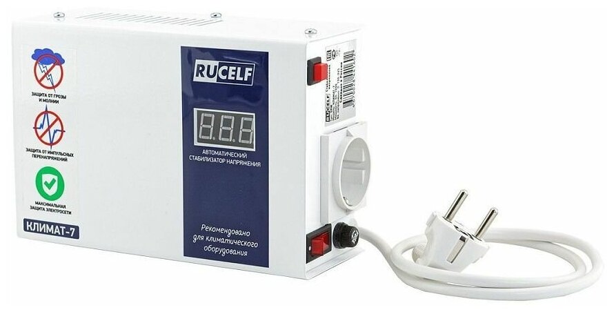 Стабилизатор напряжения Rucelf Климат-7, 1000VA, EURO, белый