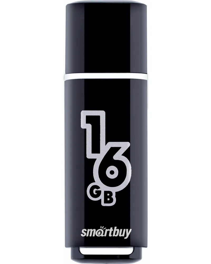 

Флешка 16Gb USB 2.0 SmartBuy Glossy, черный