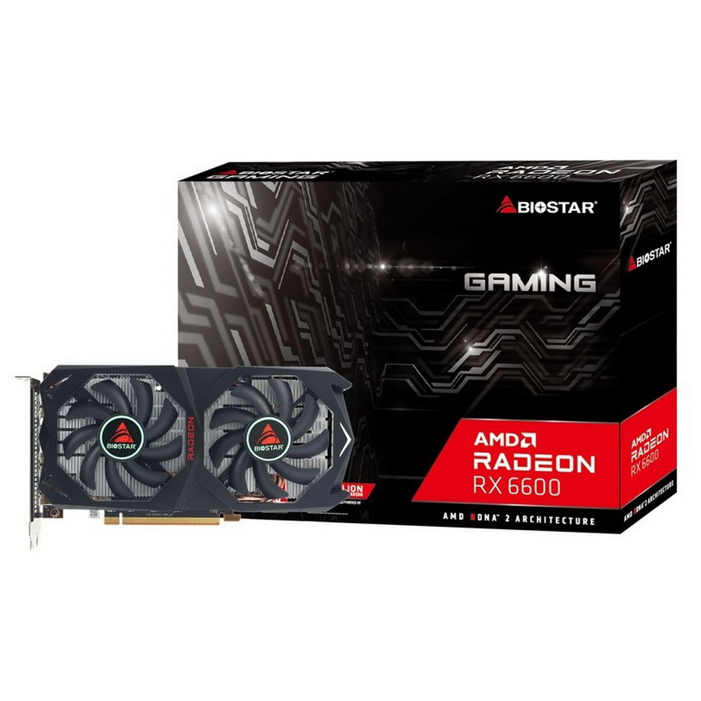 

Видеокарта BIOSTAR AMD Radeon RX 6600 XT, 8Gb GDDR6, 128 бит, PCI-E, HDMI, DP, Retail (VA6606RM81)