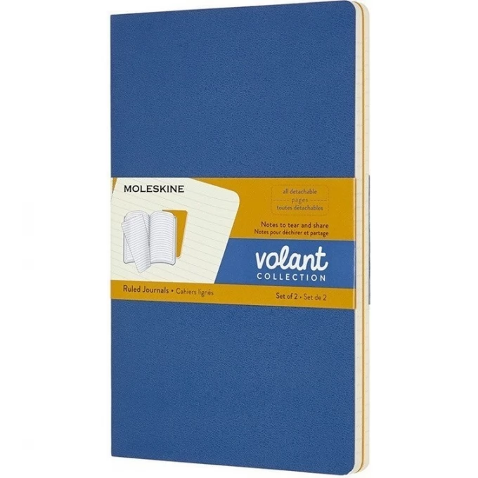 

Блокнот Moleskine VOLANT, 90x140, без линовки, 80 листов, синий/желтый (QP713B41M17) (1шт.)