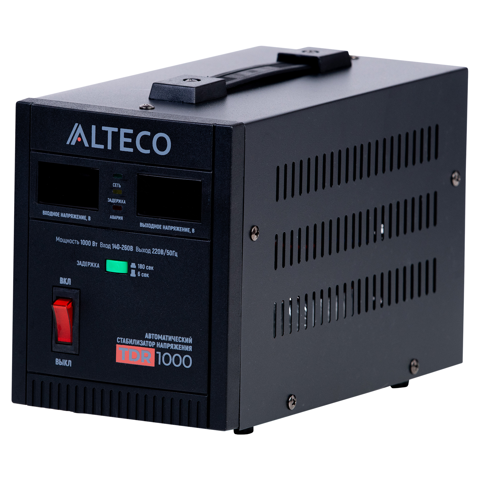 

Стабилизатор напряжения Alteco TDR 1000, 1000VA, 1кВт, EURO, черный (49089), TDR 1000