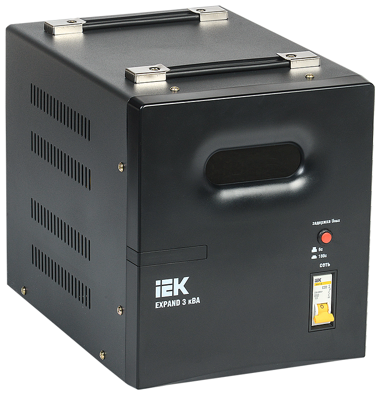 Стабилизатор напряжения IEK EXPAND, 10000 VA, клеммная колодка, черный (IVS21-1-010-11)