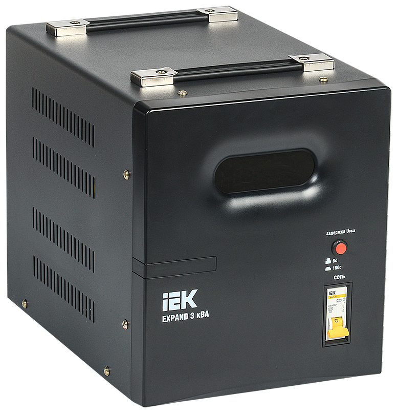 

Стабилизатор напряжения IEK EXPAND, 10000 VA, клеммная колодка, черный (IVS21-1-010-11), EXPAND
