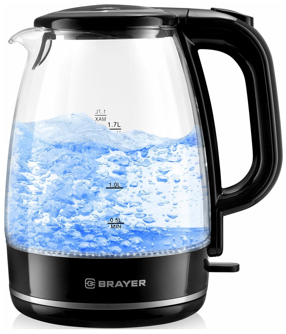 

Чайник электрический BRAYER 1030BR 1.7л. 2.2 кВт, стекло/пластик, черный (1030BR), 1030BR