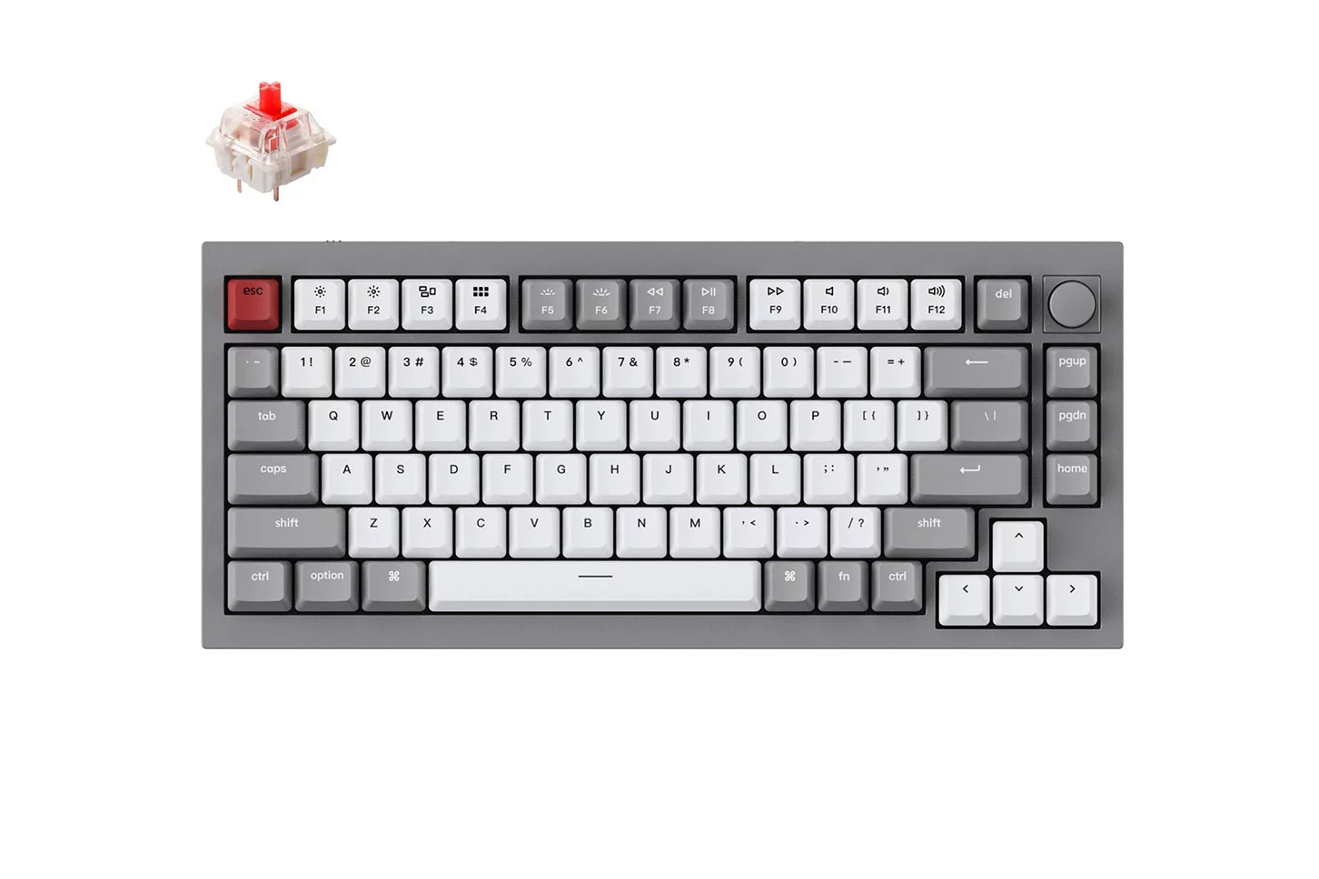 

Клавиатура проводная Keychron Q1-N1, механическая, Gateron Red, подсветка, USB, серый (Q1-N1-RU), Q1-N1