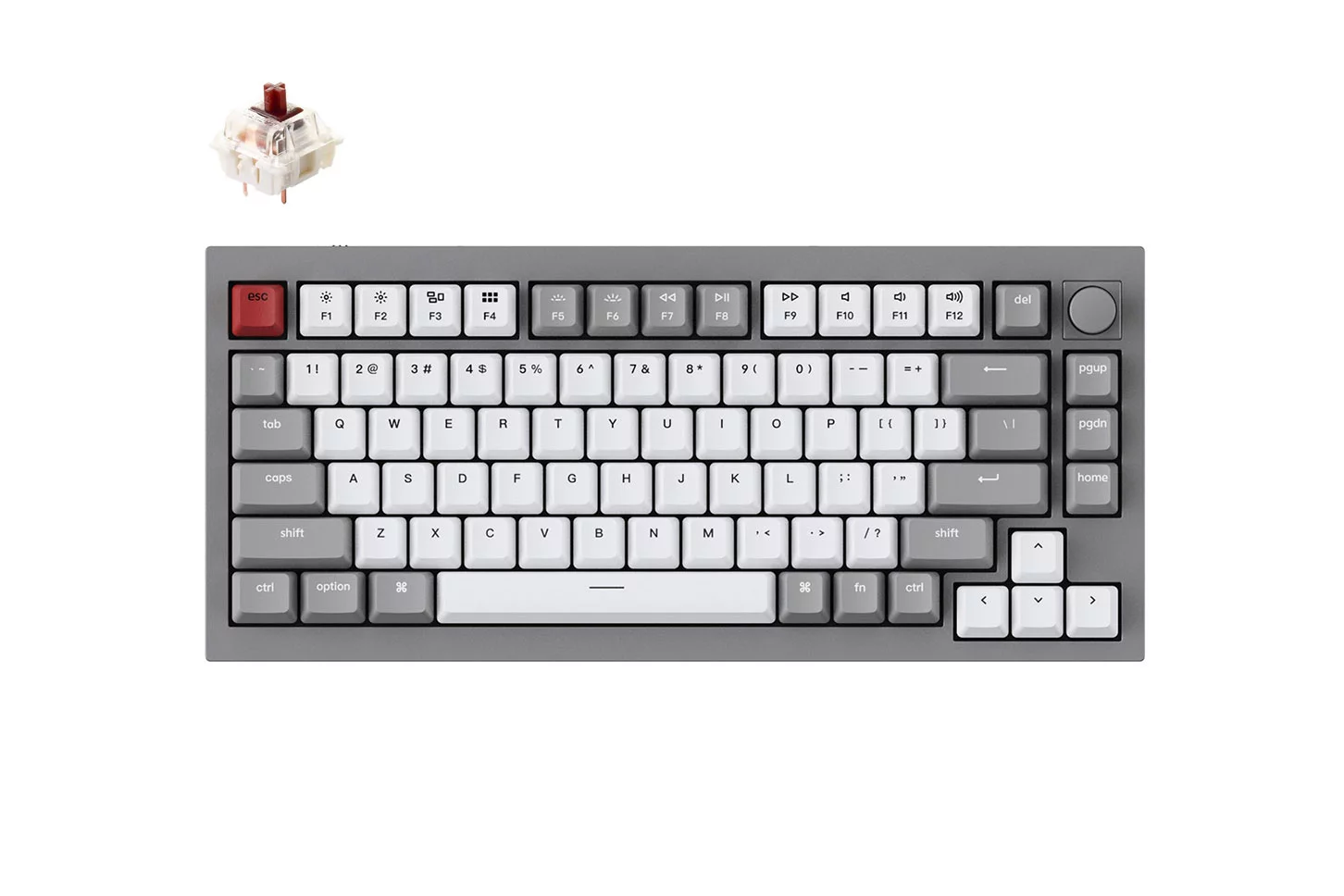 

Клавиатура проводная Keychron Q1-N2, механическая, Gateron Blue, подсветка, USB, серый (Q1-N2-RU), Q1-N2