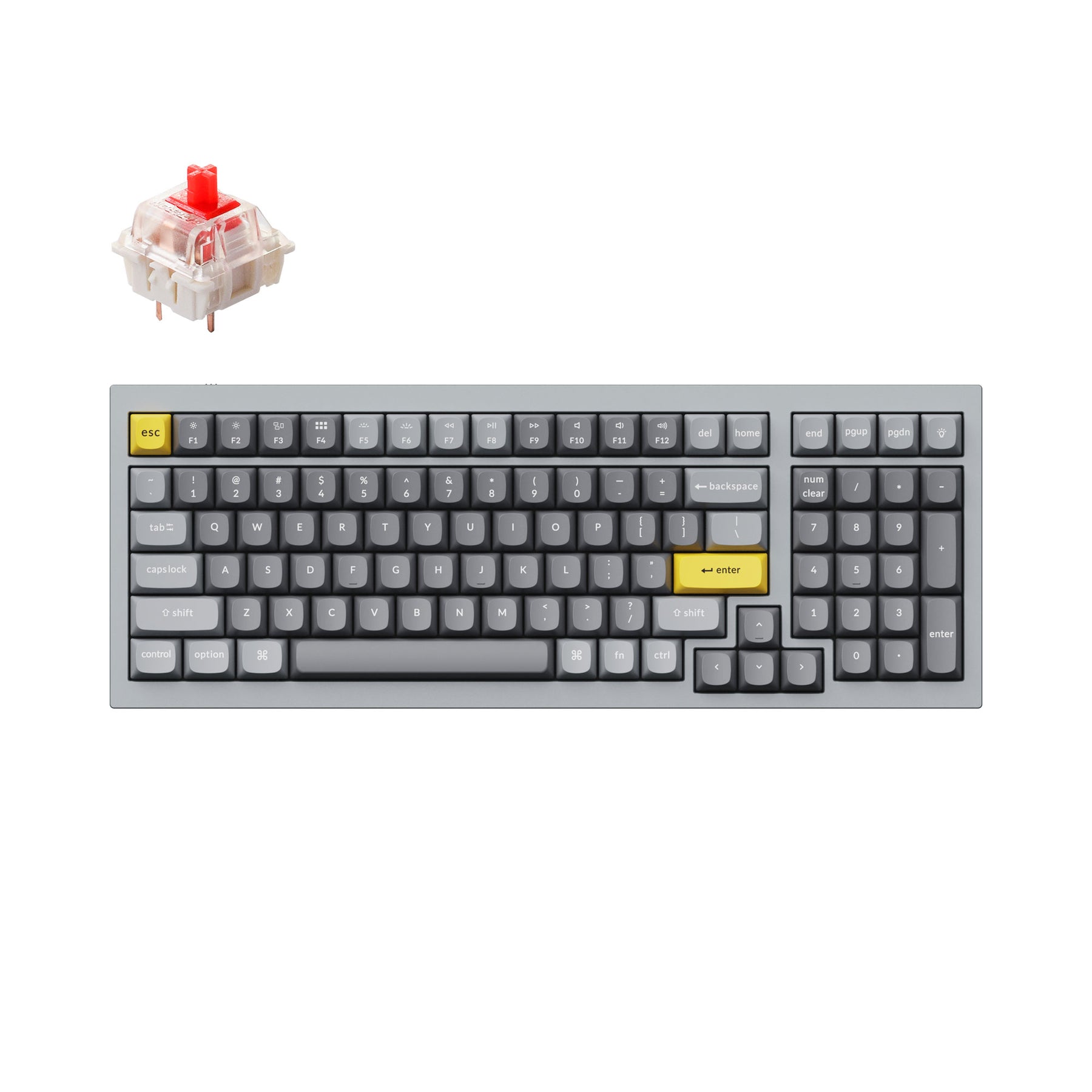 

Клавиатура проводная Keychron Q3-N1, механическая, Gateron G Pro Red, подсветка, USB, серый (Q3-N1-RU), Q3-N1