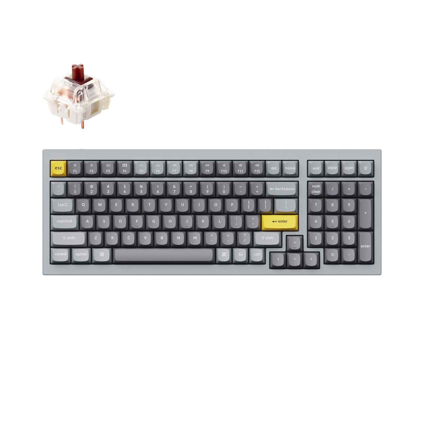 

Клавиатура проводная Keychron Q3-N3, механическая, Gateron G Pro Brown, подсветка, USB, серый (Q3-N3-RU), Q3-N3