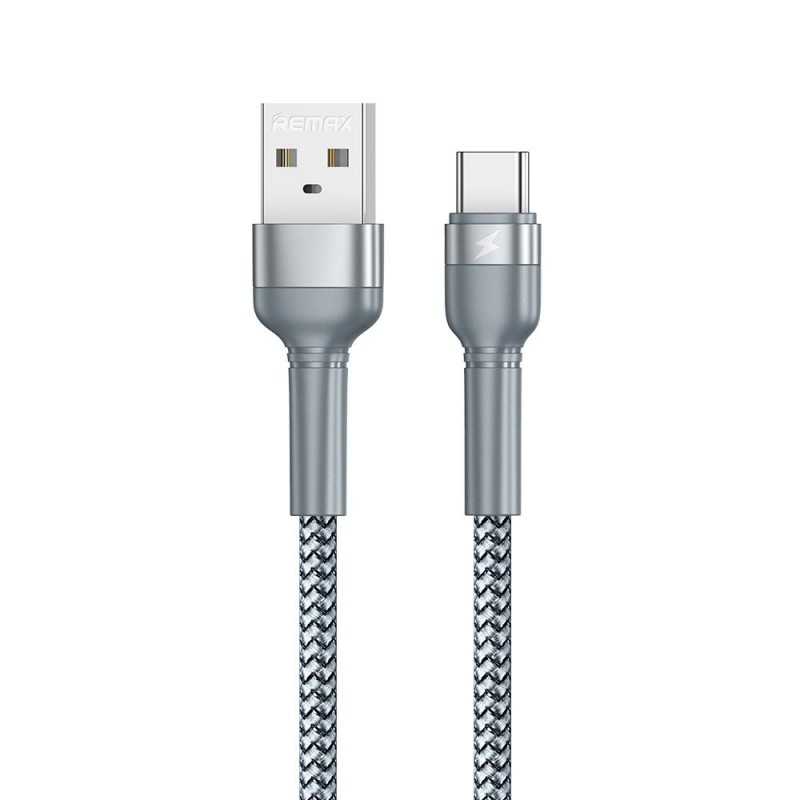 

Кабель USB-USB Type-C, 2.4A, 1м, серебристый Remax Jany Series RC-124a (6972174152868), RC-124a