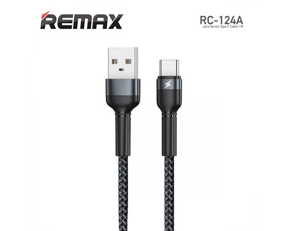 

Кабель USB-USB Type-C, 2.4A, 1м, черный Remax Jany Series RC-124a (6972174152851), RC-124a