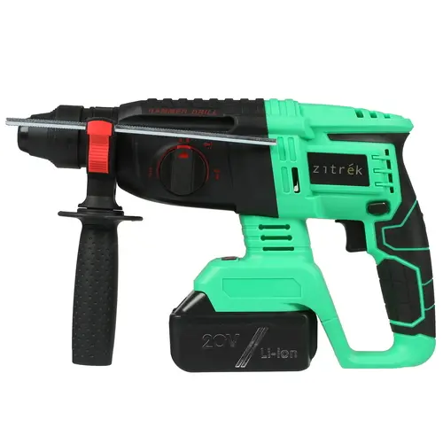 

Перфоратор Zitrek Destroyer Pro, аккумуляторный, SDS-Plus, 2 Дж, 1400 об/мин, 4500 уд/мин, 20V, 4 А·ч, Li-Ion, один акб, пластиковый кейс, 2.8кг (063-4062), Destroyer Pro