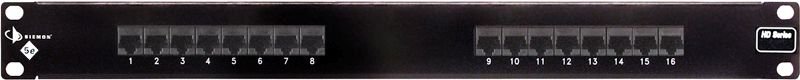 

Патч-панель в шкаф 19" 1U, порты: 16 x RJ-45 кат. 5e, органайзер, черный, HD5-16, Siemon (HD5-16), HD5-16